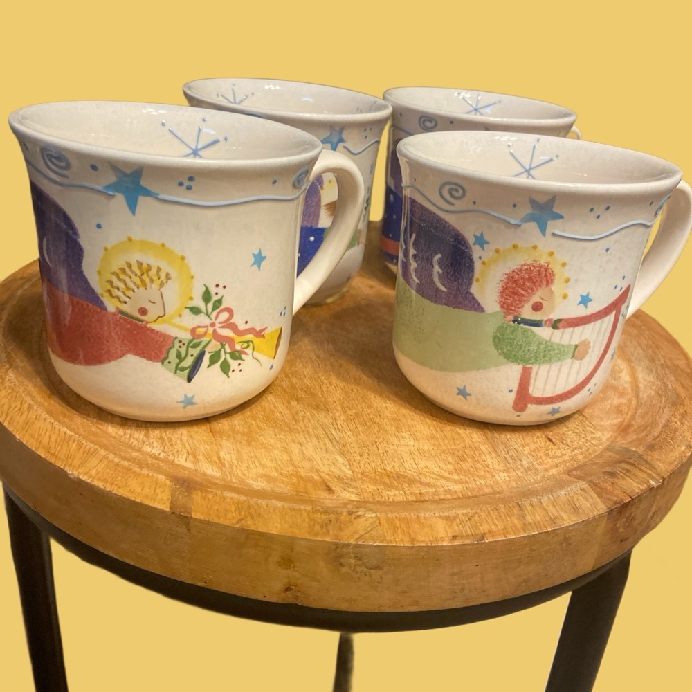 Angelica Blue and Green Ceramic Mugs Collection